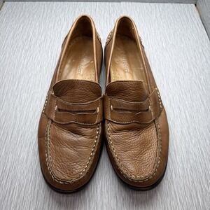 Studio‎ Belvedere Penny Loafers Brown Leather Slip On Dress Shoes Men Size 10 XD